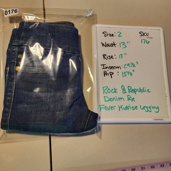 Rock & Republic Denim Rx Fever Midrise Jean Size 2 Blue - Picture 14 of 14